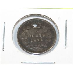 QUEEN VICTORIA 1872H SILVER NICKEL