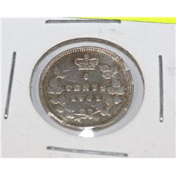 QUEEN VICTORIA 1901 SILVER NICKEL