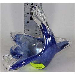 BLUE & CLEAR ART GLASS SWAN
