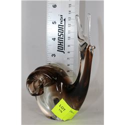 BROWN ART GLASS SNAIL