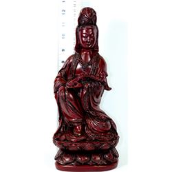 RED AND BLACK HINDU GOD STATUETTE