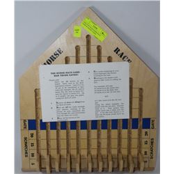 TABLETOP WOOD HORSE RACE GAME W/ INSTRUCTIONS