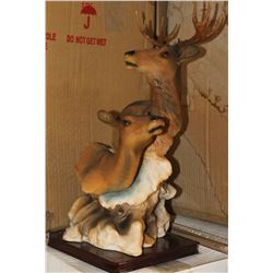 LARGE 14.5" DUAL DEER HEAD