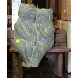 FROG COUPLE ON A BENCH