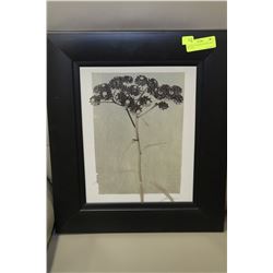 NEW BLACK WOOD FRAMED TREE PICTURE -