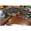 Image 1 : CHOCOLATE BROWN LEATHER RECLINING SECTIONAL