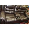 Image 2 : CHOCOLATE BROWN LEATHER RECLINING SECTIONAL