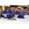Image 1 : BLUE FIESTA ENAMEL COOKING POT WITH STRAINER