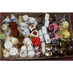 FLAT OF SALT AND PEPPER SHAKERS