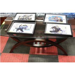 GLASS TOP COFFEE TABLE