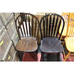 PAIR OF MISMATCHED ARROWBACK CHAIRS