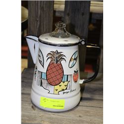 VINTAGE ENAMAL COFFEE PERCOLATER