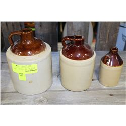 SET OF CROCK JUGS