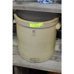 RARE 5 GALLON MEDALTA CROCK