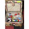 Image 1 : ESTATE SEWING BOX W/ CONTENTS
