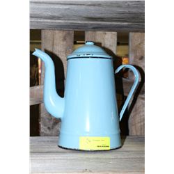LIGHT BLUE VINTAGE ENAMEL TEAPOT