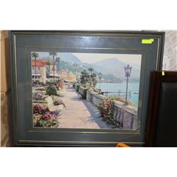 LARGE SCENIC WATERSIDE FRAMED PRINT