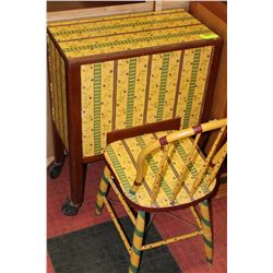 VINTAGE TELEPHONE DESK WITH MATCHING CHAIR
