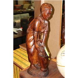 HAND CARVED AFRICAN LADY STATUETTE
