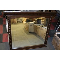 WOOD BARLEY TWIST MIRROR