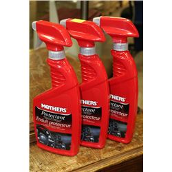 3 BOTTLES OF MOTHERS PROTECTANT FOR VINYL,RUBBER