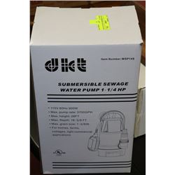 NEW SUBMERSIBLE 1 1/4 HP SEWAGE WATER PUMP