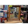 Image 1 : VINTAGE WOODEN DRESSER-TOP CHEVAL MIRROR