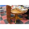 Image 1 : NEW OAK PEDESTAL TABLE W LEAF