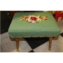 FLORAL NEEDLEPOINT STOOL
