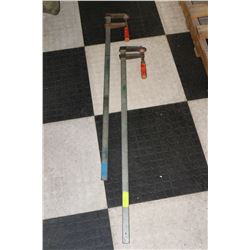 TWO 3.5FT WOOD CLAMPS