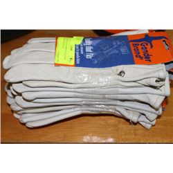 BUNDLE OF 6 PAIRS OF LEATHER WORK GLOVES X2