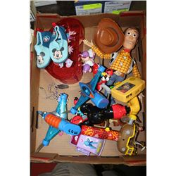 BOX OF ASSORTED CHILDRENS FIGURES & TOYS