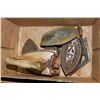 Image 1 : BOX OF ANTIQUE SAD IRONS