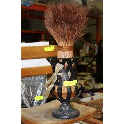 WROUGHT IRON PLANT STAND W/ ARTIFICIAL PLANT