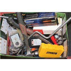 BOX OF ASSORTED TOOLS
