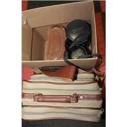 SMALL BOX WITH VINTAGE CAMERAS & ACCESSORIES