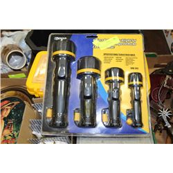 NEW O-CAP 4PC RUBBER FLASHLIGHT SET