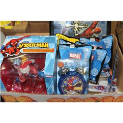 SMALL BOX OF SPIDERMAN COLLECTIBLES