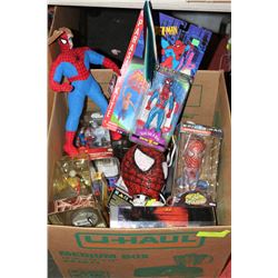 LARGE BOX OF SPIDERMAN FIGURES