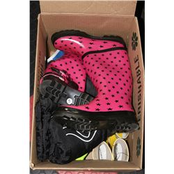 BOX OF ASSORTED NEW RUBBER BOOTS