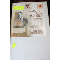 MOSAIC TILE GLASS & CHROME FINISH VANITY LIGHT