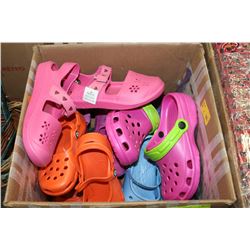 BOX OF ASSORTED SIZED CROCS