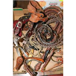 BOX OF WHIPS AND SPURS