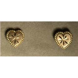 10kt Gold Heart Shaped Earrings