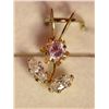 Image 1 : 10kt Gold Pink & White CZ Pendant