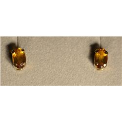 10K Gold Citrine Earrings