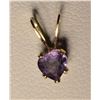 Image 1 : 14K Gold Amethyst Heart-shaped Pendant