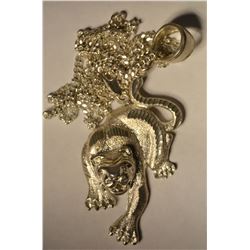 Sterling Silver Cougar Pendant Necklace
