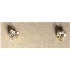 Image 1 : 14K Gold Cubic Zirconia Heart-shaped Earrings