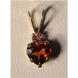 10kt Garnet & Tourmaline Pendant